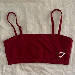 Gymshark Bandeau Sports Bra in Dark Red Burgundy